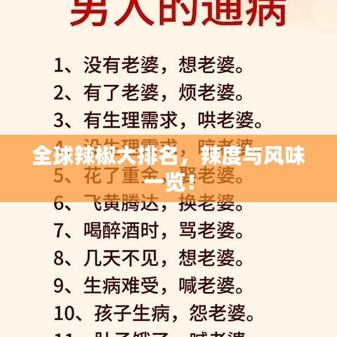 全球辣椒大排名，辣度與風(fēng)味一覽！